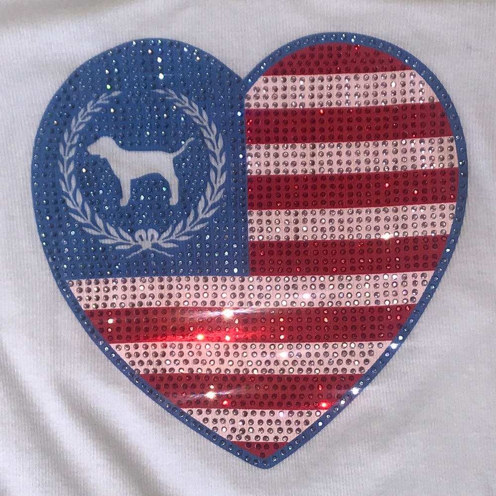 Vintage Vs Pink Victorias Secret y2k patriotic bling tank top